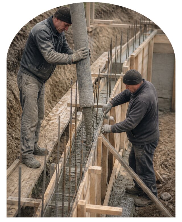 Строительство подпорной стенки из бетона под ключ в Топках